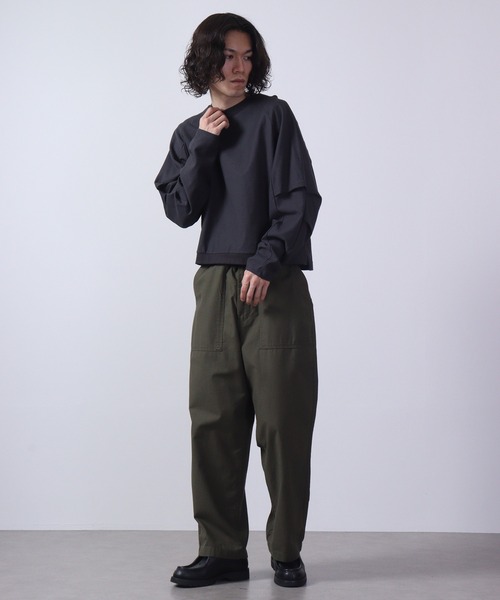 a lit r(ア リトル)の「a lit r/アリトル フェイクレイヤードロンTEE(Tシャツ/カットソー・メンズ・チャコール/ネイビー/ホワイト・L/M)」の14枚目の写真