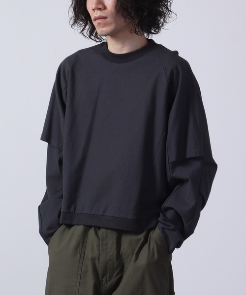 a lit r(ア リトル)の「a lit r/アリトル フェイクレイヤードロンTEE(Tシャツ/カットソー・メンズ・チャコール/ネイビー/ホワイト・L/M)」の11枚目の写真