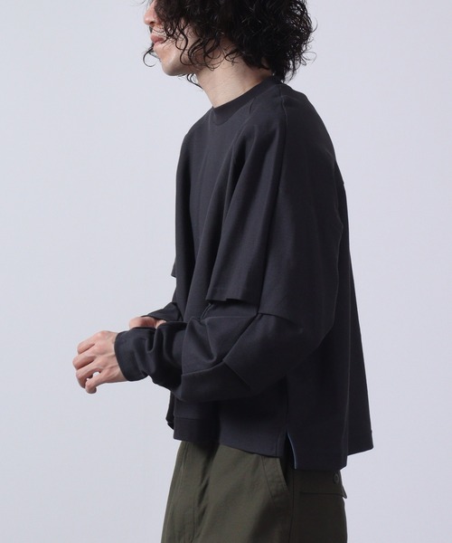 a lit r(ア リトル)の「a lit r/アリトル フェイクレイヤードロンTEE(Tシャツ/カットソー・メンズ・チャコール/ネイビー/ホワイト・L/M)」の12枚目の写真