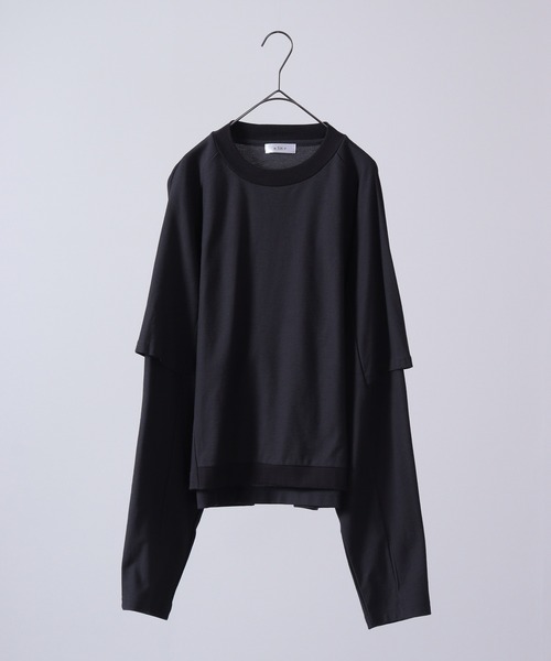 a lit r(ア リトル)の「a lit r/アリトル フェイクレイヤードロンTEE(Tシャツ/カットソー・メンズ・チャコール/ネイビー/ホワイト・L/M)」の22枚目の写真