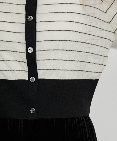 ADAM ET ROPE'（アダムエロペ）の「シアーボーダーカーディガン（カーディガン/ボレロ・レディース・サックスブルー/オフホワイト・FREE）」の13枚目の写真