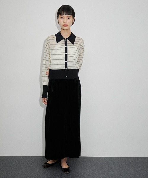 ADAM ET ROPE'（アダムエロペ）の「シアーボーダーカーディガン（カーディガン/ボレロ・レディース・サックスブルー/オフホワイト・FREE）」の19枚目の写真