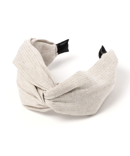studio CLIP(スタディオクリップ)の「リネン混カチューシャ(カチューシャ・レディース・グレー/ベージュ・FREE)」の1枚目の写真