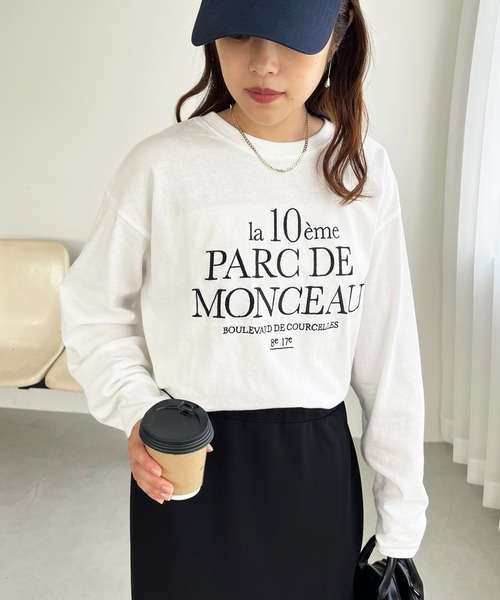DISCOAT(ディスコート)の「クルセルロゴ刺繍ロングスリーブTシャツ(Tシャツ/カットソー・レディース・ベージュ/ホワイト/チャコールグレー/ブラウン・FREE)」の14枚目の写真