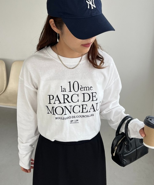 DISCOAT(ディスコート)の「クルセルロゴ刺繍ロングスリーブTシャツ(Tシャツ/カットソー・レディース・ベージュ/ホワイト/チャコールグレー/ブラウン・FREE)」の15枚目の写真