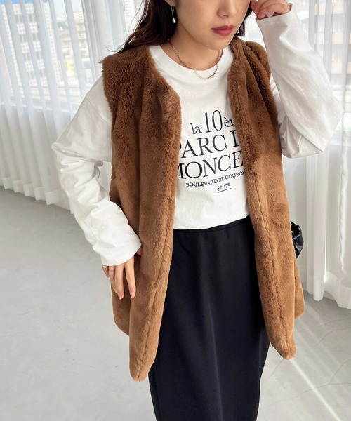 DISCOAT(ディスコート)の「クルセルロゴ刺繍ロングスリーブTシャツ(Tシャツ/カットソー・レディース・ベージュ/ホワイト/チャコールグレー/ブラウン・FREE)」の17枚目の写真