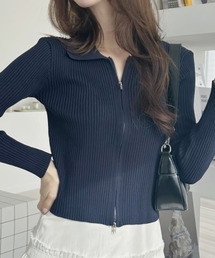 Ada.（エイダ）の「骨スト大優勝! Wジップ コンパクト ドライバーズ ニット トップス（カーディガン/ボレロ）」