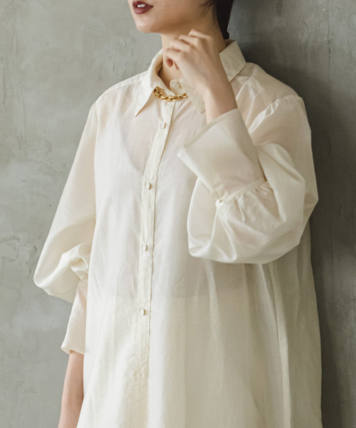 Noble（ノーブル）の「ロングシアーシャツワンピース（ワンピース