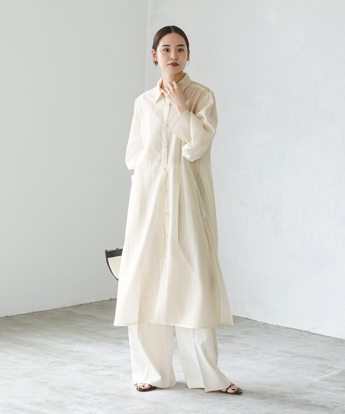 Noble（ノーブル）の「ロングシアーシャツワンピース（ワンピース