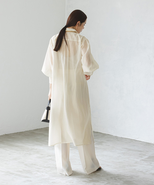 Noble（ノーブル）の「ロングシアーシャツワンピース（ワンピース