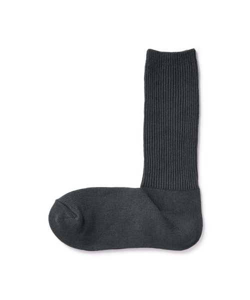無印良品（ムジルシリョウヒン）の「足なり直角　履き口やわらか　リブ編み厚手靴下（無地／婦人）（ソックス/靴下・レディース・ブラウン系1/アイボリー/オフホワイト/ブラウン/ネイビー系/グレー/マスタード/ボルドー/ブラック/ダークグレー・21-23cm/23-25cm）」の6枚目の写真