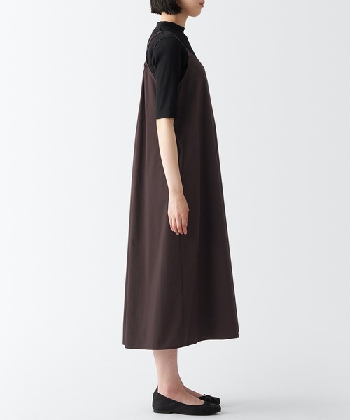 無印良品（ムジルシリョウヒン）の「乾きやすいブロードキャミソールワンピース（ワンピース・レディース・ダークブラウン/ブラック・XXL/S/L/XS/M/XL）」の12枚目の写真