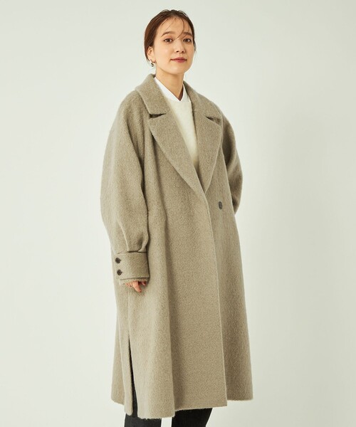 美品グリーンレーベルリラクシング アルパカ ウール チェスターコートL シャギー green label relaxing（グリーンレーベルリラクシング）の「シャギー