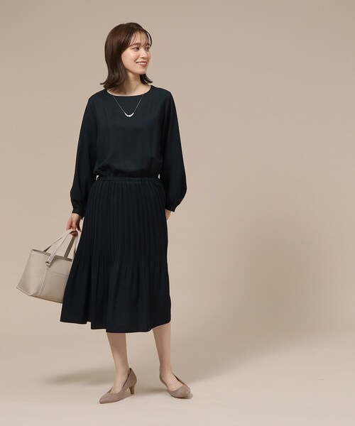 SHOO・LA・RUE（シューラルー）の「◆【セレモニー/通勤】ランダムプリーツワンピース（ワンピース・レディース・ブラック系3/ブラック系5/ブルー系その他5・02/01/05/03/04）」の12枚目の写真