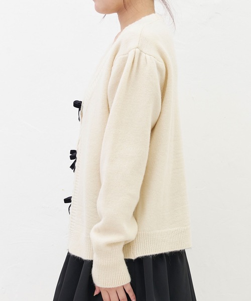 titty＆Co. PETIT（ティティアンドコープティ）の「【titty&Co.PETIT 】リボンニットカーディガン（ニット/セーター・レディース・ホワイト/ピンク・FREE）」の13枚目の写真
