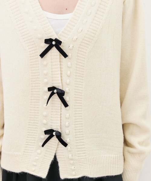titty＆Co. PETIT（ティティアンドコープティ）の「【titty&Co.PETIT 】リボンニットカーディガン（ニット/セーター・レディース・ホワイト/ピンク・FREE）」の15枚目の写真