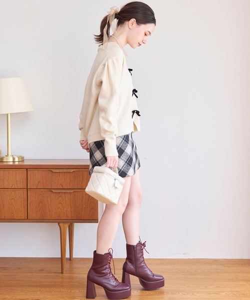 titty＆Co. PETIT（ティティアンドコープティ）の「【titty&Co.PETIT 】リボンニットカーディガン（ニット/セーター・レディース・ホワイト/ピンク・FREE）」の6枚目の写真