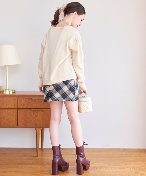 titty＆Co. PETIT（ティティアンドコープティ）の「【titty&Co.PETIT 】リボンニットカーディガン（ニット/セーター・レディース・ホワイト/ピンク・FREE）」の7枚目の写真