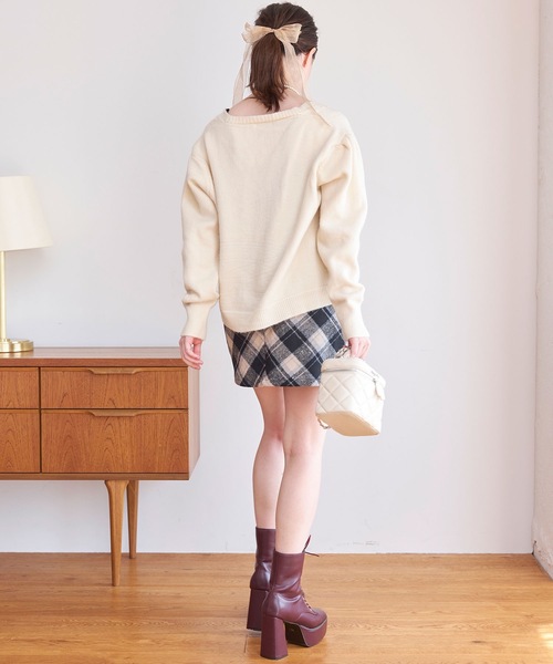 titty＆Co. PETIT（ティティアンドコープティ）の「【titty&Co.PETIT 】リボンニットカーディガン（ニット/セーター・レディース・ホワイト/ピンク・FREE）」の8枚目の写真