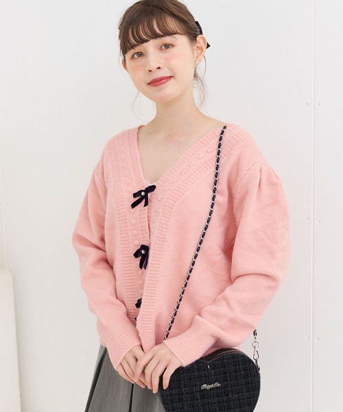 titty＆Co. PETIT（ティティアンドコープティ）の「【titty&Co.PETIT 】リボンニットカーディガン（ニット/セーター・レディース・ホワイト/ピンク・FREE）」の18枚目の写真