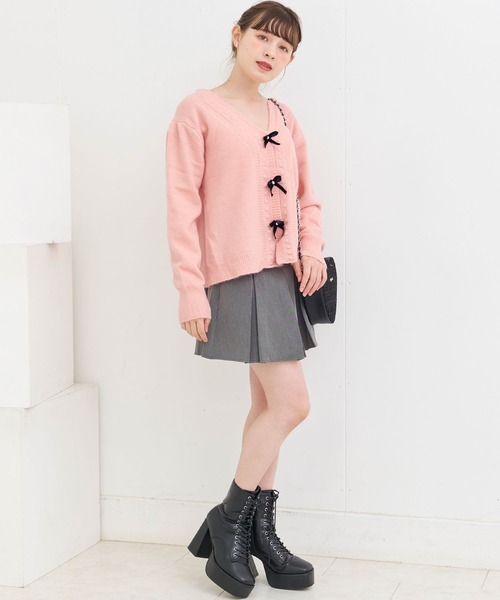 titty＆Co. PETIT（ティティアンドコープティ）の「【titty&Co.PETIT 】リボンニットカーディガン（ニット/セーター・レディース・ホワイト/ピンク・FREE）」の19枚目の写真