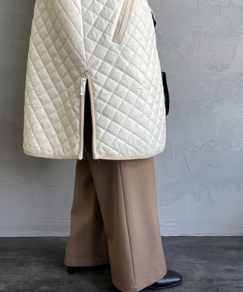 UNIVERSAL OVERALL（ユニバーサルオーバーオール）の「[UNIVERSAL OVERALL/ユニバーサルオーバーオール] 別注 衿コーデュロイ Aラインキルティングコート（ミリタリージャケット・レディース・オリーブ/アイボリー/ブラック・F）」の16枚目の写真