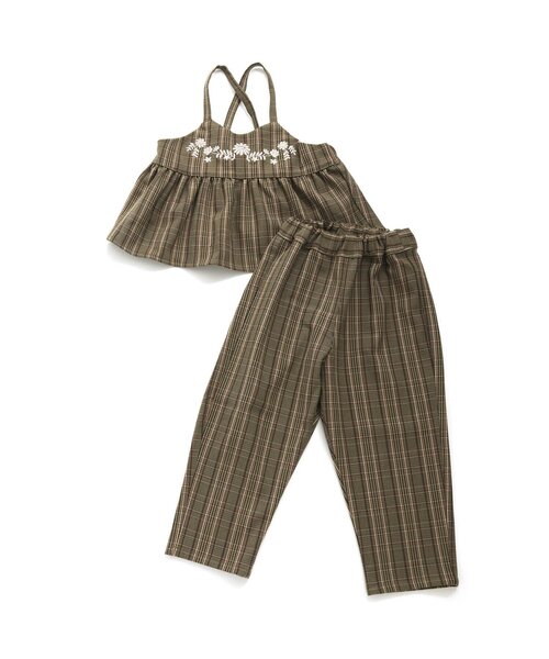 Seraph(セラフ)の「クラフト刺繍2wayサロペット(サロペット/オーバーオール・キッズ・ブラック/ベージュ/ブラウン・110/150/140/130/90/120/100/95/80)」の3枚目の写真