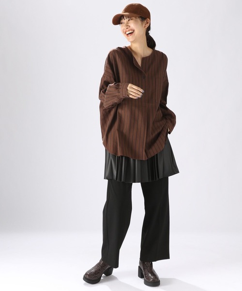 niko and...（ニコアンド）の「レザーライクレイヤードスカート（スカート・レディース・ブラック/アイボリー・FREE）」の8枚目の写真