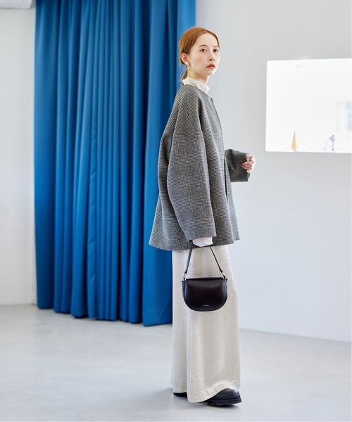 JOURNAL STANDARD（ジャーナルスタンダード）の「■■■《追加》スーパー140ビーバーノーカラーショートコート（ノーカラーコート・レディース・ブラック系その他/ブラック/グレー/ベージュ系その他/チョコ・34/36/38）」の12枚目の写真