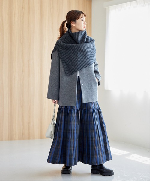 JOURNAL STANDARD（ジャーナルスタンダード）の「■■■《追加》スーパー140ビーバーノーカラーショートコート（ノーカラーコート・レディース・ブラック系その他/ブラック/グレー/ベージュ系その他/チョコ・34/36/38）」の22枚目の写真