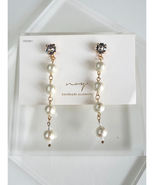 CERCA(チェルカ)の「『NoY.ノイ』淡水パールピアス シンプルロングピアス 14金ゴールドフィルド(ピアス(両耳用)・レディース・A/B/ホワイト・FREE)」の15枚目の写真