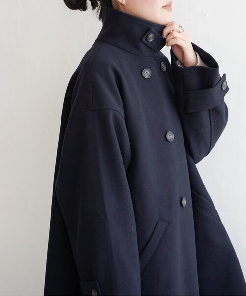 VENCEEXCHANGE（ヴァンスエクスチェンジ）の「スタンドカラーフェイクウールミドルフレアコート（ステンカラーコート・レディース・ブラック/グレー/ネイビー・FREE）」の19枚目の写真
