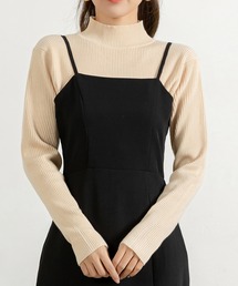 レディース タートルネックリブニットセータートップス 春秋冬