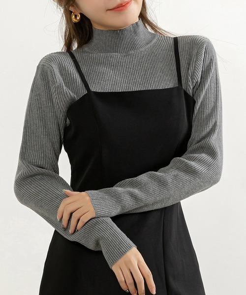 DAY CLOSET(デイ クローゼット)の「レディース タートルネックリブニットセータートップス 春秋冬(ニット/セーター・レディース・キャメル/ブラック/ベージュ/グリーン/ダークグレー/グレー/ネイビー/ワインレッド/ピンク/ホワイト/レッド/イエロー/オレンジ・FREE)」の3枚目の写真