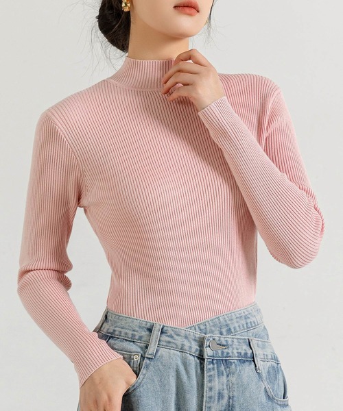 DAY CLOSET(デイ クローゼット)の「レディース タートルネックリブニットセータートップス 春秋冬(ニット/セーター・レディース・キャメル/ブラック/ベージュ/グリーン/ダークグレー/グレー/ネイビー/ワインレッド/ピンク/ホワイト/レッド/イエロー/オレンジ・FREE)」の10枚目の写真