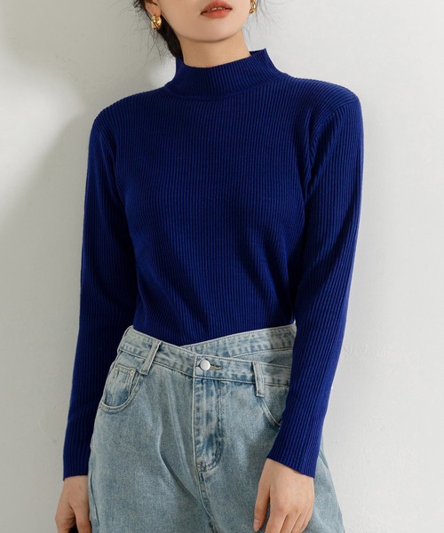 セール】レディース タートルネックリブニットセータートップス 春秋冬