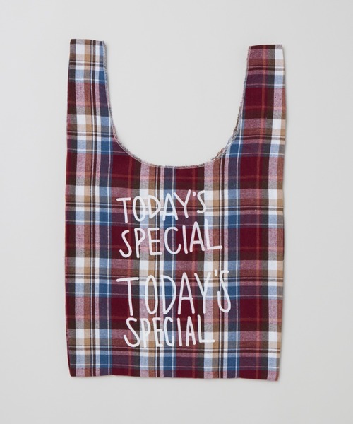TODAY'S SPECIAL（トゥデイズスペシャル）の「【数量限定】【TODAY'S SPECIAL】チェックマルシェバッグ M/2204617000103 ,2204617000110 ,2204617000127（エコバッグ/サブバッグ・レディース・ベージュ系その他/レッド系その他/グリーン系その他・FREE）」の5枚目の写真