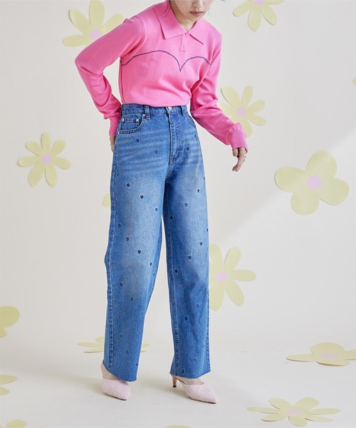 miette(ミエット)の「ジグザグステッチポロニット(ニット/セーター・レディース・オフホワイト/ブラック/ライトブルー/ピンク・FREE)」の17枚目の写真