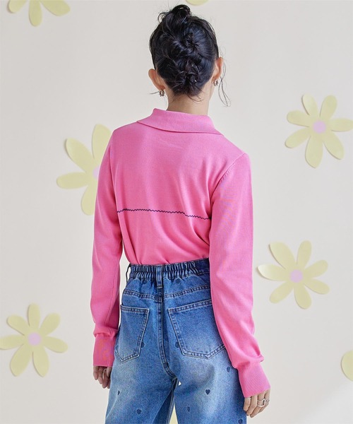 miette(ミエット)の「ジグザグステッチポロニット(ニット/セーター・レディース・オフホワイト/ブラック/ライトブルー/ピンク・FREE)」の20枚目の写真