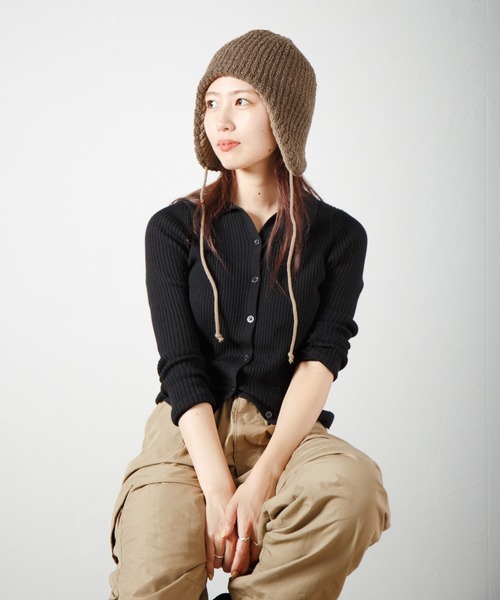 RACAL（ラカル）の「Ear-muff Reversible Knit Cap 耳当て付きリバーシブルニットキャップ（ニットキャップ/ビーニー・レディース・ブラウン系その他/ブラック系その他/ベージュ系その他/グレー系その他・FREE）」の5枚目の写真