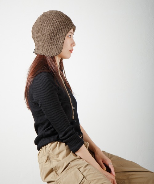RACAL（ラカル）の「Ear-muff Reversible Knit Cap 耳当て付きリバーシブルニットキャップ（ニットキャップ/ビーニー・レディース・ブラウン系その他/ブラック系その他/ベージュ系その他/グレー系その他・FREE）」の7枚目の写真