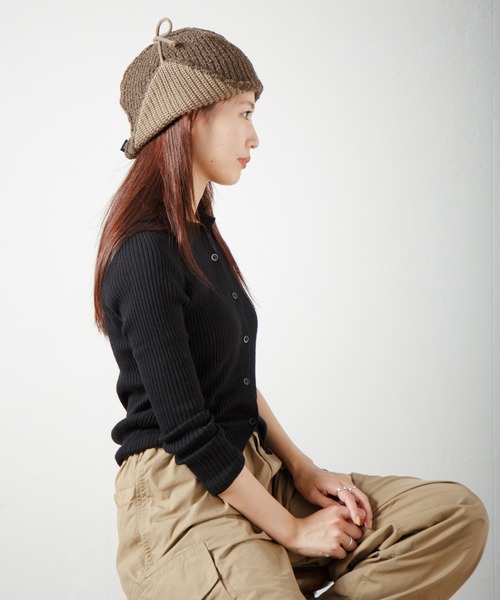 RACAL（ラカル）の「Ear-muff Reversible Knit Cap 耳当て付きリバーシブルニットキャップ（ニットキャップ/ビーニー・レディース・ブラウン系その他/ブラック系その他/ベージュ系その他/グレー系その他・FREE）」の12枚目の写真