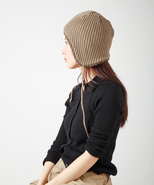 RACAL（ラカル）の「Ear-muff Reversible Knit Cap 耳当て付きリバーシブルニットキャップ（ニットキャップ/ビーニー・レディース・ブラウン系その他/ブラック系その他/ベージュ系その他/グレー系その他・FREE）」の13枚目の写真