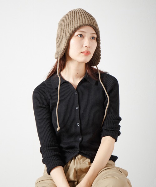 RACAL（ラカル）の「Ear-muff Reversible Knit Cap 耳当て付きリバーシブルニットキャップ（ニットキャップ/ビーニー・レディース・ブラウン系その他/ブラック系その他/ベージュ系その他/グレー系その他・FREE）」の14枚目の写真