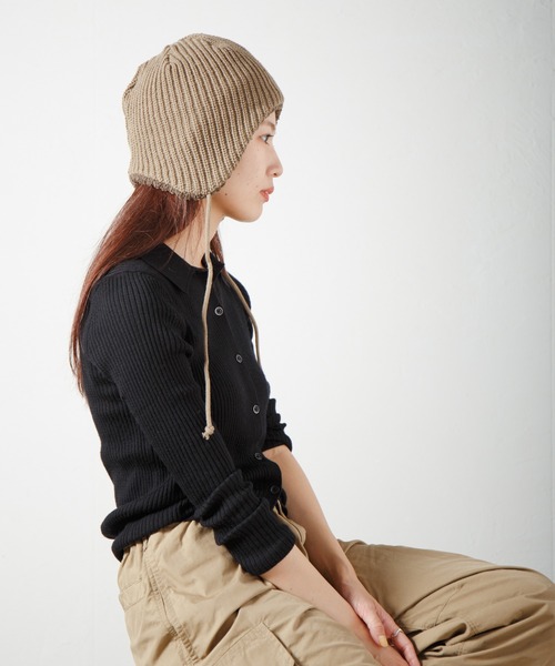 RACAL（ラカル）の「Ear-muff Reversible Knit Cap 耳当て付きリバーシブルニットキャップ（ニットキャップ/ビーニー・レディース・ブラウン系その他/ブラック系その他/ベージュ系その他/グレー系その他・FREE）」の15枚目の写真