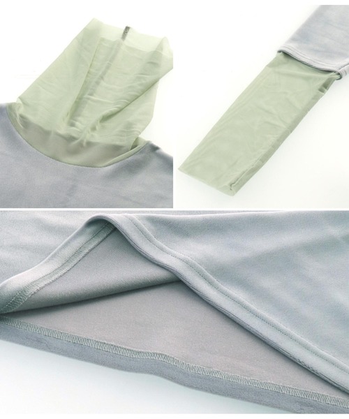 Settimissimo（セッティミッシモ）の「ベロア×シアーレイヤード タートルネック プルオーバー 長袖（Tシャツ/カットソー・レディース・オフホワイト/グレー/ブラック・FREE）」の5枚目の写真