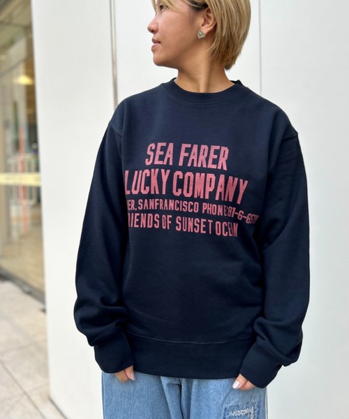 GREEN BOWL(グリーンボウル)の「【日本製】GREEN BOWL Heavy Weight CrewNeck Sweat(SEAFARER)(スウェット・メンズ・オフホワイト/杢グレー/ネイビー・L/M)」の3枚目の写真