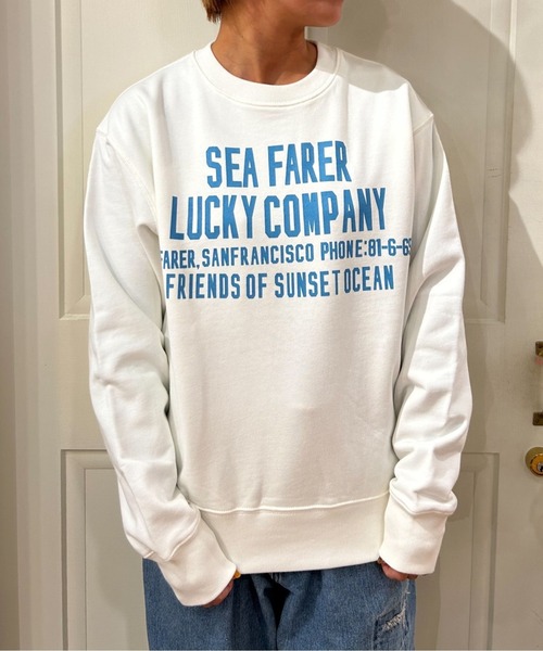 GREEN BOWL(グリーンボウル)の「【日本製】GREEN BOWL Heavy Weight CrewNeck Sweat(SEAFARER)(スウェット・メンズ・オフホワイト/杢グレー/ネイビー・L/M)」の2枚目の写真