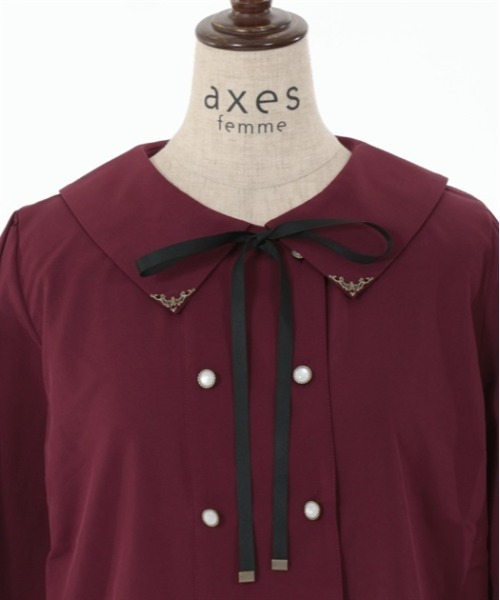 axes femme（アクシーズファム）の「リボン付ダブルボタンブラウス