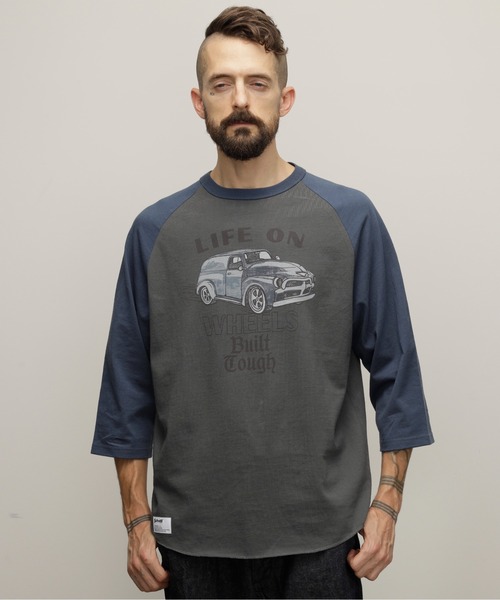 セール】Schott/ショット/RS T-SHIRT 'LIFE ON WHEELS'/ラグラン